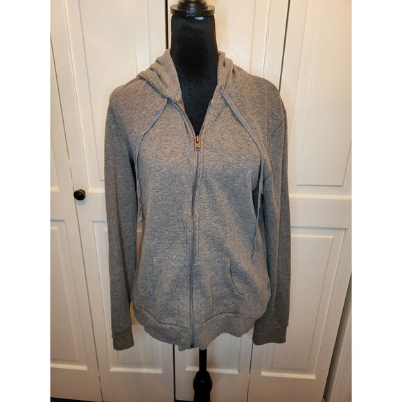 Hollister Gray Fleece Zip Up Hoodie Kangaroo Pocket M Activewear Athleisure - Picture 1 of 7